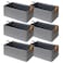 SNWDN 6 Pack Closet Cloth Storage Bins for Shelves Medium Storage Baskets for Shelves Fabric Bins for Closet organization with Handles Gray 15L x 10W x 8H