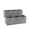 MAX Houser 6 Pack Foldable Fabric Storage Bins with Handles Ideal for Closet Organization Bedroom Grey 105x105x11