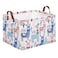 Funnewban Llama Storage Bin Basket Collapsible with Leather Handles Waterproof Canvas Storage Cube Box for Closet Toys Clothes Nursery Room Gift Basket