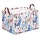 Funnewban Llama Storage Bin Basket Collapsible with Leather Handles Waterproof Canvas Storage Cube Box for Closet Toys Clothes Nursery Room Gift Basket