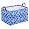 Funnewban Mermaid Storage Bin Basket Collapsible with Leather Handles Waterproof Canvas Storage Cube Box for Closet Toys Clothes Nursery Room Gift Basket