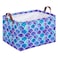 Funnewban Mermaid Storage Bin Basket Collapsible with Leather Handles Waterproof Canvas Storage Cube Box for Closet Toys Clothes Nursery Room Gift Basket