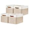 DULLEMELO Fabric Storage Bins for Laundry Home Foldable Storage Baskets for Shelves Toys Collapsible Storage Bins for Office ClosetBedroomWhiteKhaki15x11x954Pack