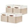 DULLEMELO Fabric Storage Bins for Laundry Home Foldable Storage Baskets for Shelves Toys Collapsible Storage Bins for Office ClosetBedroomWhiteKhaki15x11x954Pack