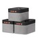 DULLEMELO Fabric Baskets for Storage Rectangular Fabric Storage Bins Collapsible Perfect for Shelves Closets Nursery Empty Gift Baskets 3Pack Medium15 inch X 11 inch X 95 inch BlackGrey