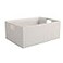 LaMor&Atilde;e LaMore Fabric Storage Bin Box Foldable Cotton Linen Storage Basket with Wooden Handles Rectangular Cube Decorative Home Laundry Organizer Clothes Blanket Container Beige Medium