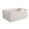 LaMor&Atilde;e LaMore Fabric Storage Bin Box Foldable Cotton Linen Storage Basket with Wooden Handles Rectangular Cube Decorative Home Laundry Organizer Clothes Blanket Container Beige Medium