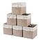 MidmmVick 11 x 11 Inch Cube Storage Bins 6 Pack Large Collapsible Fabric Storage Bin with Ropes Foldable Storage Cubes for Home OfficeCloset Clothes Toys Organizer White Beige11x11x11