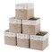 MidmmVick 11 x 11 Inch Cube Storage Bins 6 Pack Large Collapsible Fabric Storage Bin with Ropes Foldable Storage Cubes for Home OfficeCloset Clothes Toys Organizer White Beige11x11x11