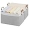 StorageWorks Storage Bins Fabric Storage Bins for Shelves Large Storage Baskets with Metal Frame Closet Baskets and Bins with Handles Gray and White 2Pack