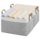 StorageWorks Storage Bins Fabric Storage Bins for Shelves Large Storage Baskets with Metal Frame Closet Baskets and Bins with Handles Gray and White 2Pack