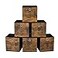SONGMICS Storage Cubes Set of 6 Storage Bins with Handles Foldable Oxford Fabric and NonWoven Fabric Storage Boxes 13x13x13 Inches Fit Cube Storage Unit Rustic Brown URFB133B01