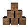 SONGMICS Storage Cubes Set of 6 Storage Bins with Handles Foldable Oxford Fabric and NonWoven Fabric Storage Boxes 13x13x13 Inches Fit Cube Storage Unit Rustic Brown URFB133B01