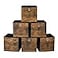 SONGMICS Storage Cubes Set of 6 Storage Bins with Handles Foldable Oxford Fabric and NonWoven Fabric Storage Boxes 102x102x11 Inches Fit Cube Storage Unit Rustic Brown URFB126B01