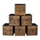 SONGMICS Storage Cubes Set of 6 Storage Bins with Handles Foldable Oxford Fabric and NonWoven Fabric Storage Boxes 102x102x11 Inches Fit Cube Storage Unit Rustic Brown URFB126B01
