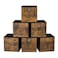 SONGMICS Storage Cubes Set of 6 Storage Bins with Handles Foldable Oxford Fabric and NonWoven Fabric Storage Boxes 102x102x11 Inches Fit Cube Storage Unit Rustic Brown URFB126B01
