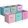 Sorbus Fabric Storage Cubes 6 Foldable Storage Bins for Organizing Pantry Cubbies Toy Box Clothes Storage Closet Organizer 11 Inch Collapsible Cube Baskets for Shelves with Handle