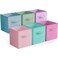 Sorbus Fabric Storage Cubes 6 Foldable Storage Bins for Organizing Pantry Cubbies Toy Box Clothes Storage Closet Organizer 11 Inch Collapsible Cube Baskets for Shelves with Handle