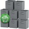Royexe Storage Cubes Pack Of 8 Standard Size Cube Storage Bin 105x105x11 With Dual Handles For Easy Carrying Fabric Storage Bins Collapsible Grey