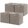 Posprica Storage Basket Bins1212 Foldable Storage Cube Boxes Fabric Drawer for Closet Shelf Cabinet Bookcase4pcsCoffee