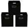 Yunkeeper Yunkeeeper storage bins Cubes Fabric Cube Organizer with Handle Foldable Cube Bins for Cloth or Accessary Storage 11x11x11 Set of 3 Black