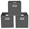 Yunkeeper Yunkeeeper storage bins Cubes Fabric Cube Organizer with Handle Foldable Cube Bins for Cloth or Accessary Storage 11x11x11 Set of 3Gray
