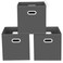 Yunkeeper Yunkeeeper storage bins Cubes Fabric Cube Organizer with Handle Foldable Cube Bins for Cloth or Accessary Storage 11x11x11 Set of 3Gray