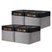 DULLEMELO Canvas Storage Bin with Handles Fabric Bins for Shelves Bedroom OfficeNurseryFabric Storage Baskets for Toys ClothesGiftBlackGrey15x11x954Pack
