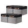 DULLEMELO Canvas Storage Bin with Handles Fabric Bins for Shelves Bedroom OfficeNurseryFabric Storage Baskets for Toys ClothesGiftBlackGrey15x11x954Pack