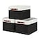 DULLEMELO Canvas Storage Bin with Handles Fabric Bins for Shelves Bedroom OfficeNurseryFabric Storage Baskets for Toys ClothesGift3Pack Medium15 inch X 11 inch X 95 inch WhiteBlack
