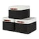 DULLEMELO Canvas Storage Bin with Handles Fabric Bins for Shelves Bedroom OfficeNurseryFabric Storage Baskets for Toys ClothesGift3Pack Medium15 inch X 11 inch X 95 inch WhiteBlack
