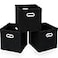 STOREONE 13 Inch Cube Organizer Bins Black Fabric Storage BinFoldable Storage Box Basket with Dual Handles Fabric Organizer Bins and collapsible Storage BoxesSet of 3Black