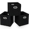 STOREONE 13 Inch Cube Organizer Bins Black Fabric Storage BinFoldable Storage Box Basket with Dual Handles Fabric Organizer Bins and collapsible Storage BoxesSet of 3Black