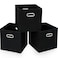STOREONE 13 Inch Cube Organizer Bins Black Fabric Storage BinFoldable Storage Box Basket with Dual Handles Fabric Organizer Bins and collapsible Storage BoxesSet of 3Black