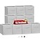 Criusia Large Storage Cubes 13x13 Cube Storage Bins Set of 10 Fabric Collapsible Storage Bins with Dual Handles Foldable Cube Baskets for Shelf Closet Organizers and Storage Box Grey