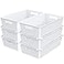 Simple Houseware Plastic Stackable Storage Basket Pantry Organizer 6 Pack 145 x 85 x 35 White