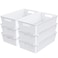 Simple Houseware Plastic Stackable Storage Basket Pantry Organizer 6 Pack 145 x 85 x 35 White