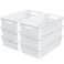 Simple Houseware Plastic Stackable Storage Basket Pantry Organizer 6 Pack 145 x 85 x 35 White