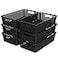 Simple Houseware Stackable Plastic Woven Basket Organizer 6 Pack 145 x 85 x 35 Black
