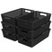 Simple Houseware Stackable Plastic Woven Basket Organizer 6 Pack 145 x 85 x 35 Black