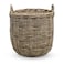 Kouboo KOUBOO Rattan Kobo Round Storage Basket Handwoven Rattan Basket with Handles Organization Home Decor for Storage GrayBrown