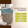 Kouboo KOUBOO Rattan Kobo Round Storage Basket Handwoven Rattan Basket with Handles Organization Home Decor for Storage GrayBrown