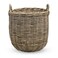 Kouboo KOUBOO Rattan Kobo Round Storage Basket Handwoven Rattan Basket with Handles Organization Home Decor for Storage GrayBrown