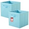 ShellKingdom Foldable Fabric Storage Cubes And Cloth Organizer Drawer For Closet And Toys 13 X 13 X 13 INCH 2 Pack Light Blue