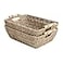 StorageWorks HandWoven Large Storage Baskets with Wooden Handles Seagrass Wicker Baskets for Organizing 2Pack