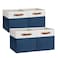 DULLEMELO 12 inch Cube Storage Bins Gift Baskets Empty for Boy Girl Mother Father Christmas FestivalFabric Storage Bins Cube Organizer Baskets With Leather HandlesWhiteBlue4 Pack