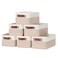 DULLEMELO Small Storage Bins Storage Baskets for Organizing Collapsible Rectangular Fabric Baskets for Shelves Closets Nursery Home Office Empty Gift Baskets 6Pack WhiteKhaki