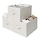 StorageWorks Foldable Shelf Organizer Bins Closet Storage Baskets for Clothes Fabric Storage Bins for Shelves Beige Stripes 3Pack Large