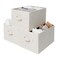 StorageWorks Foldable Shelf Organizer Bins Closet Storage Baskets for Clothes Fabric Storage Bins for Shelves Beige Stripes 3Pack Large
