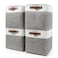 Bagnizer 13x13 Cube Storage Bins Collapsible Fabric Storage Box 4 Pack Closet Baskets with Handles for Organizing Shelf Toys Clothes Home Office Nursery GreyWhite
